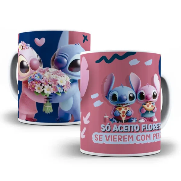 Estampas Canecas Personalizadas Stitch Dia dos Namorados - Imagem 3