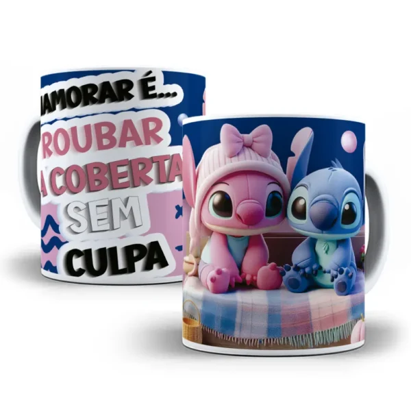 Estampas Canecas Personalizadas Stitch Dia dos Namorados - Imagem 2