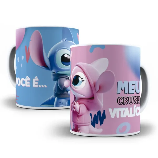 Estampas Canecas Personalizadas Stitch Dia dos Namorados - Imagem 4
