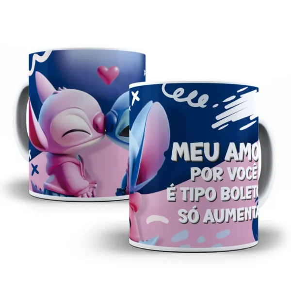 Estampas Canecas Personalizadas Stitch Dia dos Namorados - Imagem 8