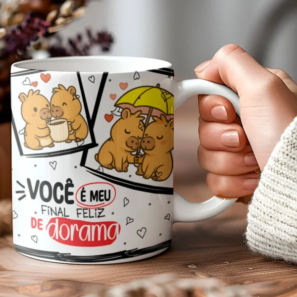 Estampas de Capivara Caneca - Dia dos Namorados Fofo - Imagem 2