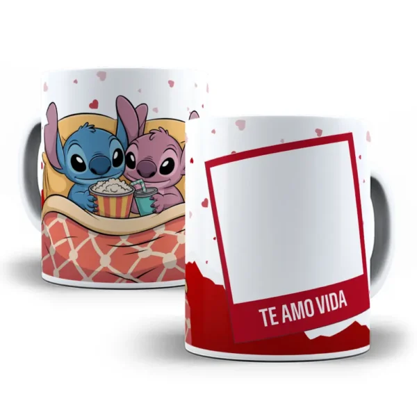 Dia dos Namorados: Canecas Personalizadas com Stitch em PNG - Imagem 2