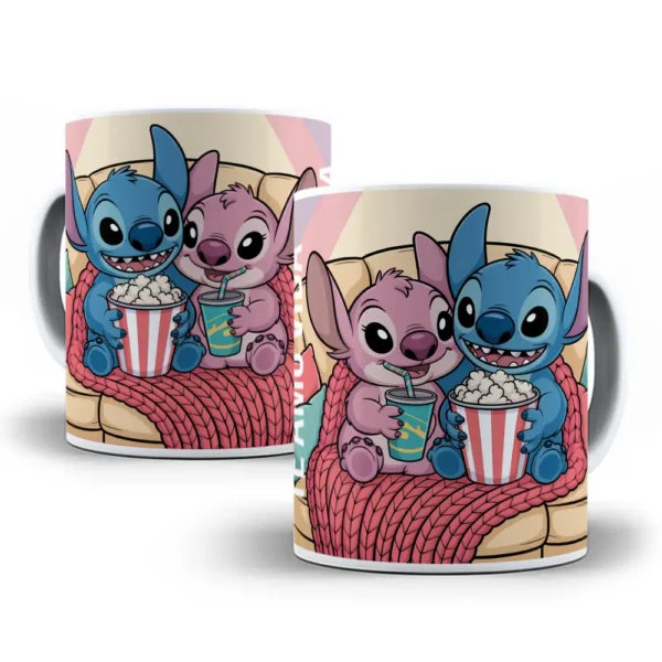 Dia dos Namorados: Canecas Personalizadas com Stitch em PNG - Imagem 4