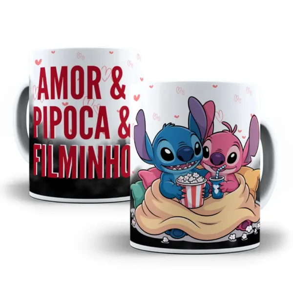 Dia dos Namorados: Canecas Personalizadas com Stitch em PNG - Imagem 7