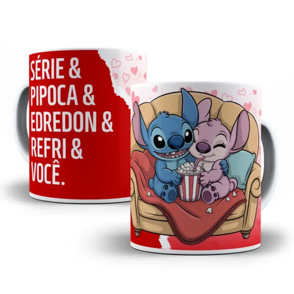 Dia dos Namorados: Canecas Personalizadas com Stitch em PNG - Imagem 8