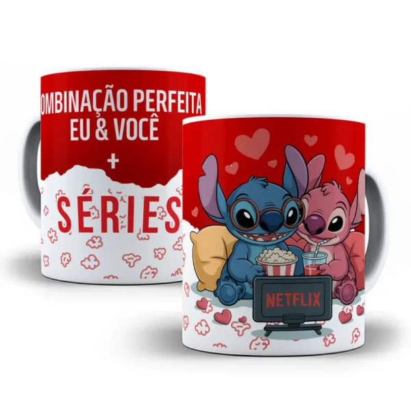 Dia dos Namorados: Canecas Personalizadas com Stitch em PNG - Imagem 9