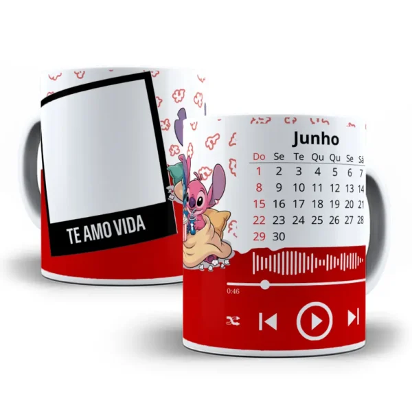 Dia dos Namorados: Canecas Personalizadas com Stitch em PNG - Imagem 10