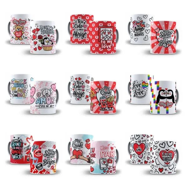 Celebre o Amor com 30 Artes para Caneca e Tubolata - JPG - Imagem 2