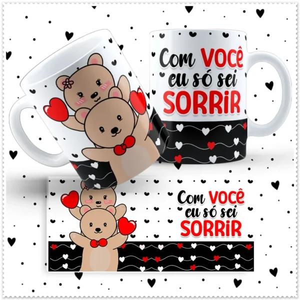 Decore sua Caneca: Tema Ursinho Love para Dia dos Namorados - Imagem 2