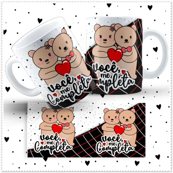 Decore sua Caneca: Tema Ursinho Love para Dia dos Namorados - Imagem 3