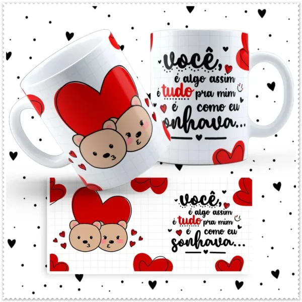 Decore sua Caneca: Tema Ursinho Love para Dia dos Namorados - Imagem 6