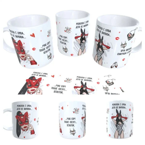 Estampa para Caneca Estilo Perigosa e Linda para Sublimação - Imagem 5