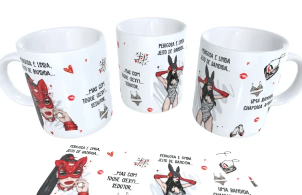 Estampa para Caneca Estilo Perigosa e Linda para Sublimação - Imagem 4