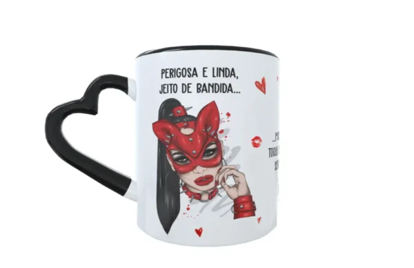 Estampa para Caneca Estilo Perigosa e Linda para Sublimação