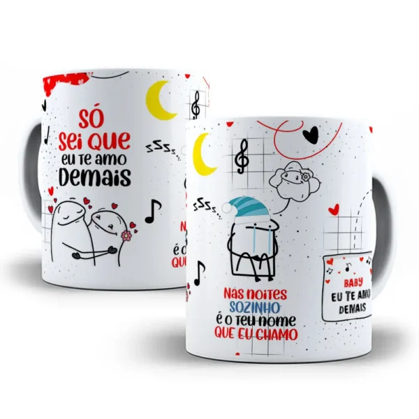 Estampa Caneca "Só Sei Que Eu Te amo Demais" em Corel Draw