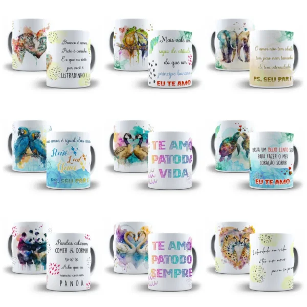 Coleção Romântica de Artes para Produtos Personalizados