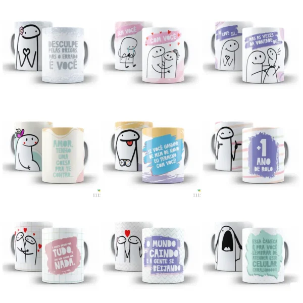 Templates de Caneca para Dia dos Namorados em Corel Draw