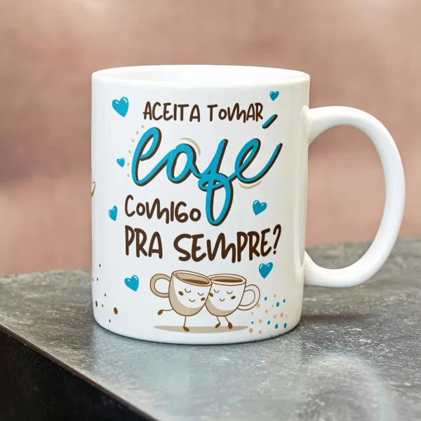 Kit Digital Para Sublimação de Caneca "Café com Amor"