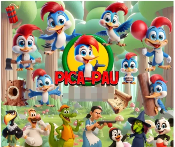 Designs Exclusivos no Kit de Artes Pica-Pau 3D PNG
