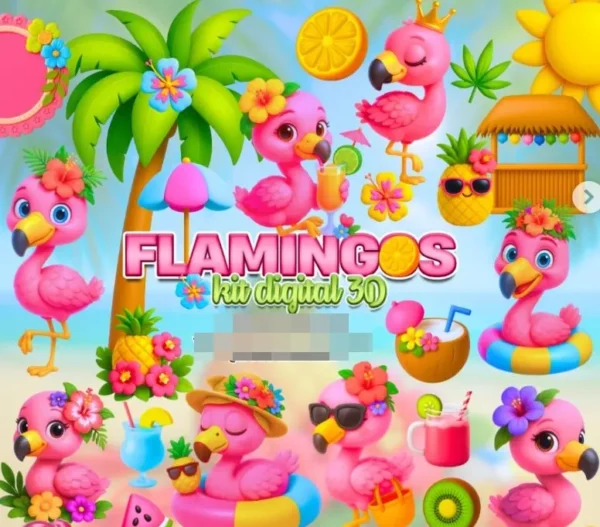 Tema Flamingo: Arquivo PNG Ideal para Criativos Digitais