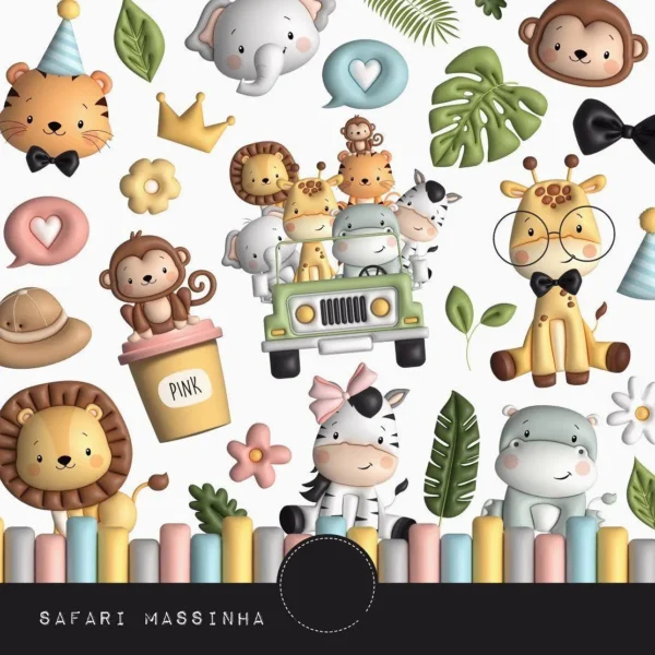 Tema Safari em Aquarela - Kit Digital Multifuncional - Imagem 4