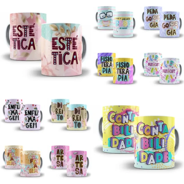 Pack Artes Caneca Profissões Nutrição Farmácia Psicologia - Imagem 5