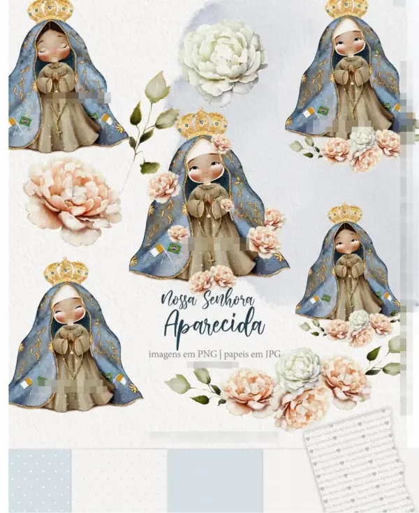 Conjunto Digital Aquarela Nossa Senhora para Sublimação