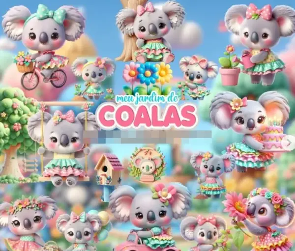 Coleção Exclusiva Jardim dos Coalas 3D para DIY