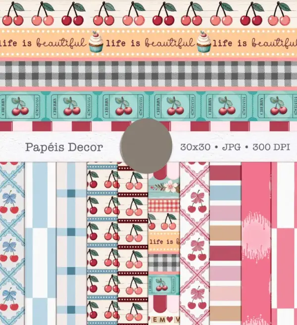 Coleção Cherry: Kit Digital em PNG para Personalizados - Imagem 7