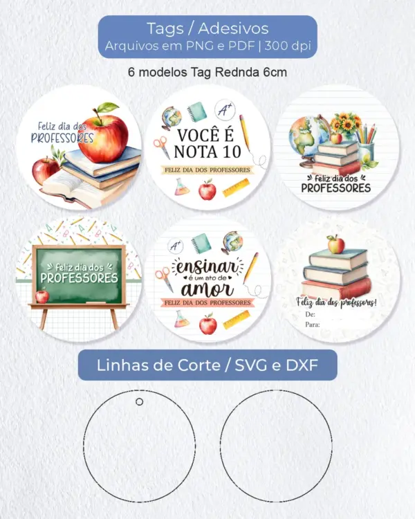 Tag Redonda 6cm para Presentes Educativos Personalizados - Imagem 2