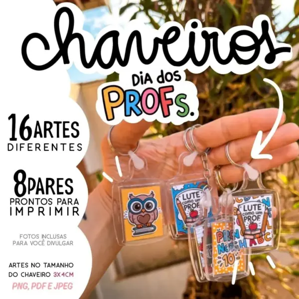 Arquivo Chaveiros Dia dos Professores para Imprimir