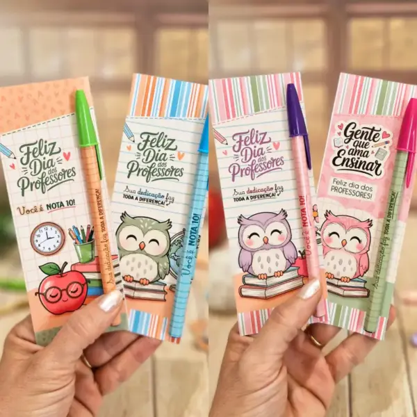 Download Dia dos Professores Card e Caneta Personalizado