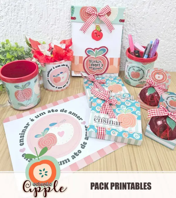 Kit Polly Arquivo Digital Maçãs Professores Personalizado