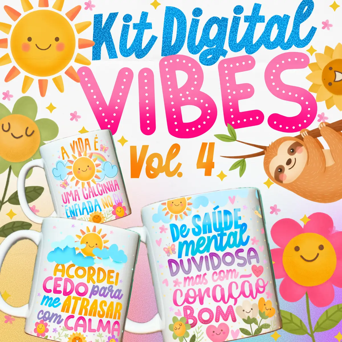 Arte para Canecas Vibes Vol. 4 – Estampas para Sublimação 1 Arte para Canecas Vibes Vol. 4 – Estampas para Sublimação