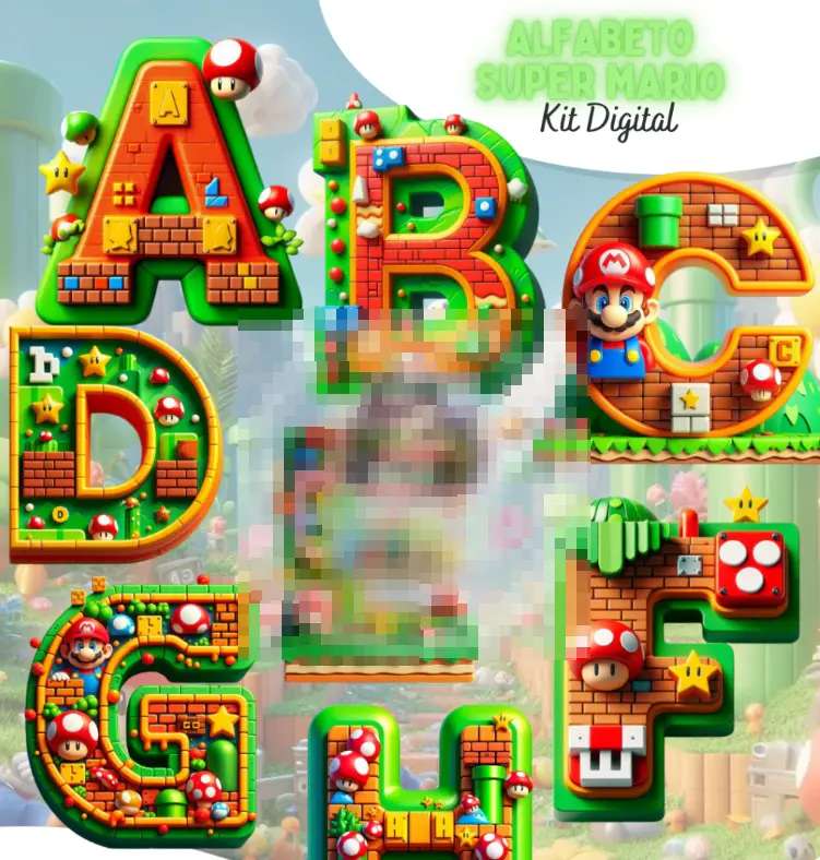 Alfabeto Completo Super Mario 3D PNG para Personalizados 1 Alfabeto Completo Super Mario 3D PNG para Personalizados