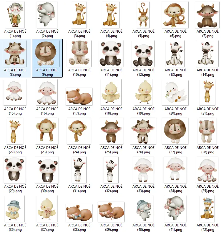 Kit Digital PNG Arca de Noé Aquarelado para Papelaria 2 Kit Digital PNG Arca de Noé Aquarelado para Papelaria - Imagem 2