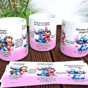 4 Estampas Caneca Dia da Amizade Lilo & Stitch em PNG