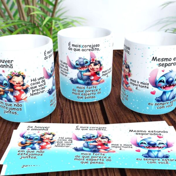 4 Estampas Caneca Dia da Amizade Lilo & Stitch em PNG