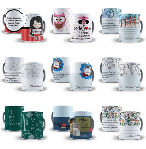 45 Artes Caneca Dia Dos Professores Arquivos Editaveis + Png