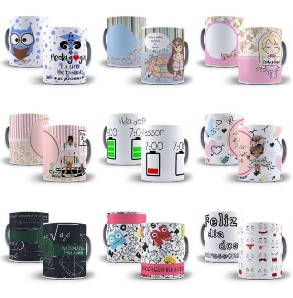45 Artes Caneca Dia Dos Professores Arquivos Editaveis + Png