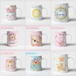 49 Artes Canecas Infantil Criança Bebê Fofo Delicada Cute