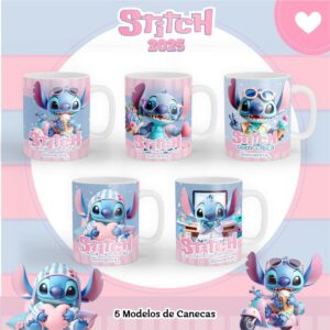 5 Artes Canecas Stitch Png e pdf