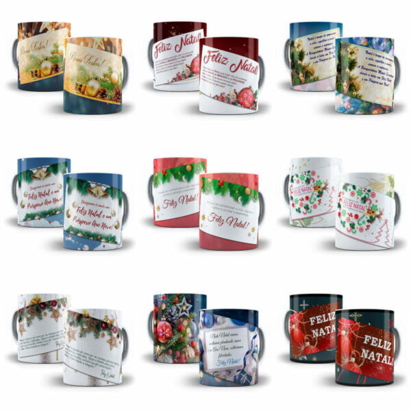 54 Artes Estampas Caneca Natal Frases Natalinas Sublimação - Imagem 4