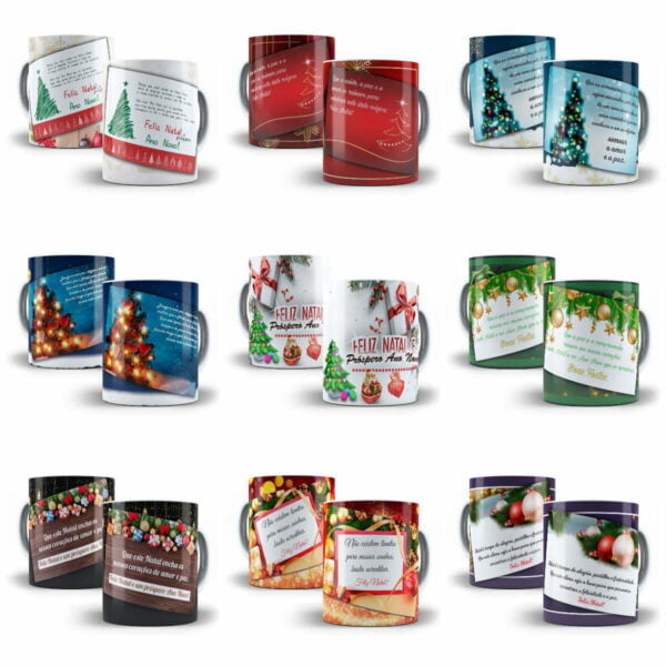 54 Artes Estampas Caneca Natal Frases Natalinas Sublimação - Imagem 5