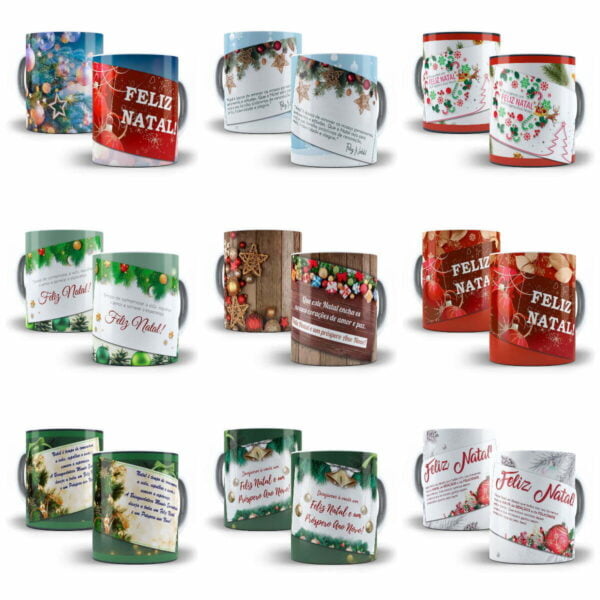 54 Artes Estampas Caneca Natal Frases Natalinas Sublimação - Imagem 6