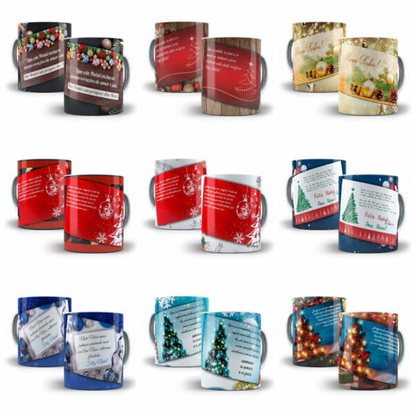 54 Artes Estampas Caneca Natal Frases Natalinas Sublimação - Imagem 2