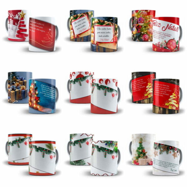 54 Artes Estampas Caneca Natal Frases Natalinas Sublimação - Imagem 3