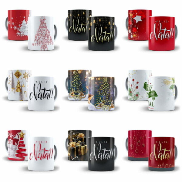 60 Artes Estampas Caneca Natal Tema Natalino Sublimação JPG - Imagem 6