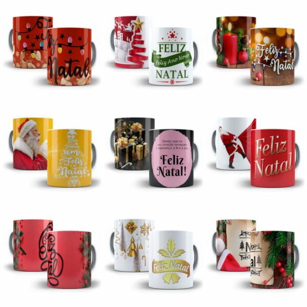 60 Artes Estampas Caneca Natal Tema Natalino Sublimação JPG - Imagem 4