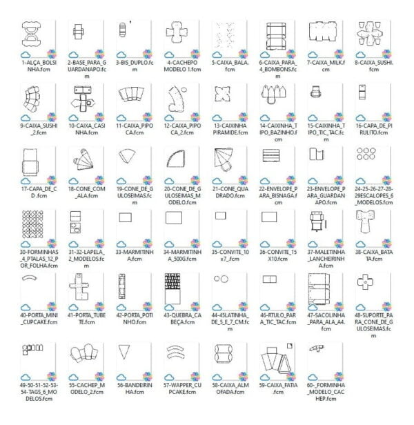 60 Moldes Limpos De Caixas Para Corte Scanncut Silhouette